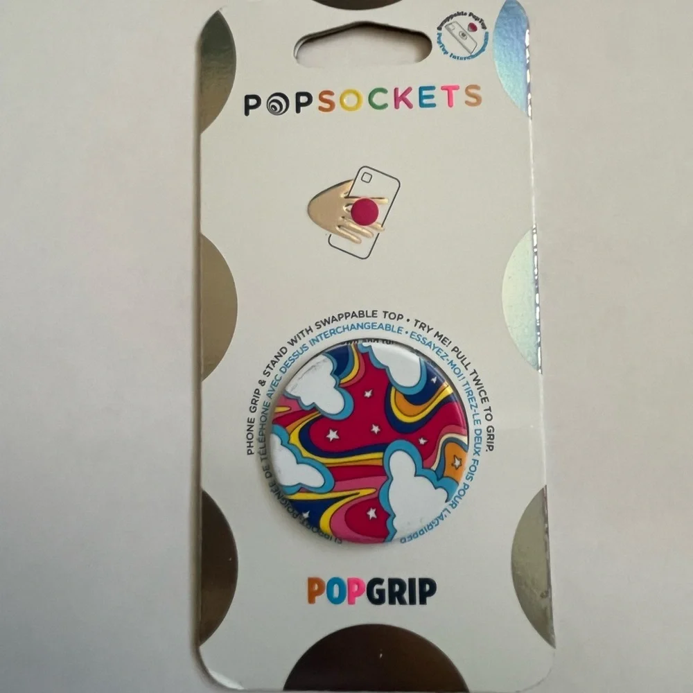 PopSocket PopGrip - Colorful Rainbow Design Retro Rainbow